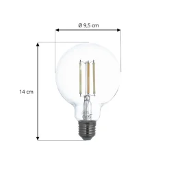 Dæmpbar Led-Pære|Filament Pære ^ LUUMR Smart LED E27 G95 7W ZigBee Philips Hue sæt med 2 stk