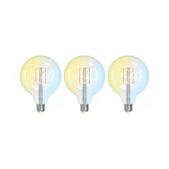 LUUMR Dæmpbar Led-Pære|Filament Pære > Smart LED Filament sæt med 3 E27 G125 7W klar Tuya