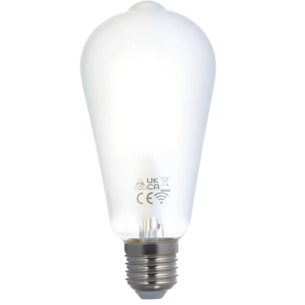 Dæmpbar Led-Pære|Smarte Lyskilder ^ LUUMR Smart LED-pære mat E27 ST64 7W Tuya WLAN CCT