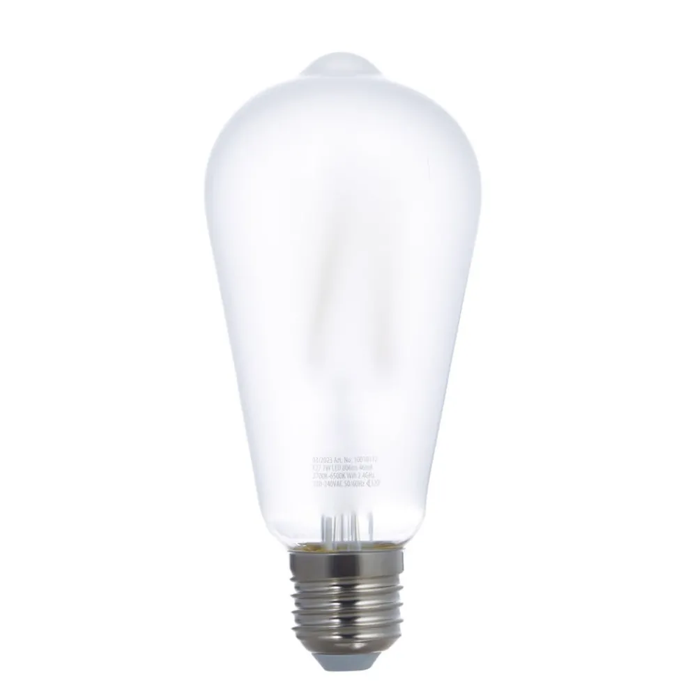 Dæmpbar Led-Pære|Smarte Lyskilder ^ LUUMR Smart LED-pære mat E27 ST64 7W Tuya WLAN CCT