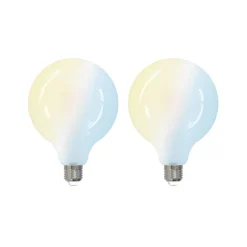 LUUMR Dæmpbar Led-Pære|Smarte Lyskilder > Smart LED-pære 2 stk E27 G125 7W CCT mat Tuya