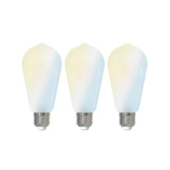 LUUMR Dæmpbar Led-Pære|Smarte Lyskilder > Smart LED-pære, 3 stk, E27, ST64, 7W, mat, Tuya