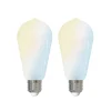 Dæmpbar Led-Pære|Smarte Lyskilder ^ LUUMR Smart LED-pære, 2 stk, E27, ST64, 7W, mat, Tuya