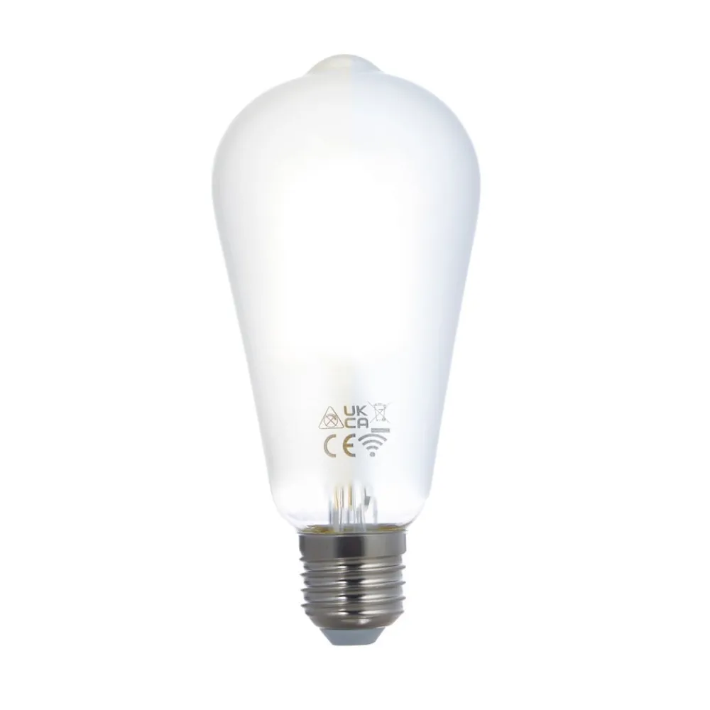 Dæmpbar Led-Pære|Smarte Lyskilder ^ LUUMR Smart LED-pære, 2 stk, E27, ST64, 7W, mat, Tuya