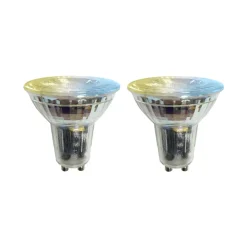 Dæmpbar Led-Pære|Smarte Lyskilder ^ LUUMR Smart LED-pære 2stk GU10 glas 4,7W klar Tuya
