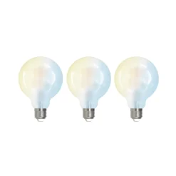 Dæmpbar Led-Pære|Smarte Lyskilder ^ LUUMR Smart LED-pære sæt med 3 E27 G95 7W mat Tuya