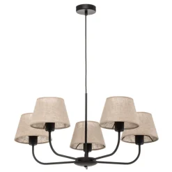 TK Lighting Lysekroner > Lysekrone Chicago, linnedskærme med 5 lyskilder