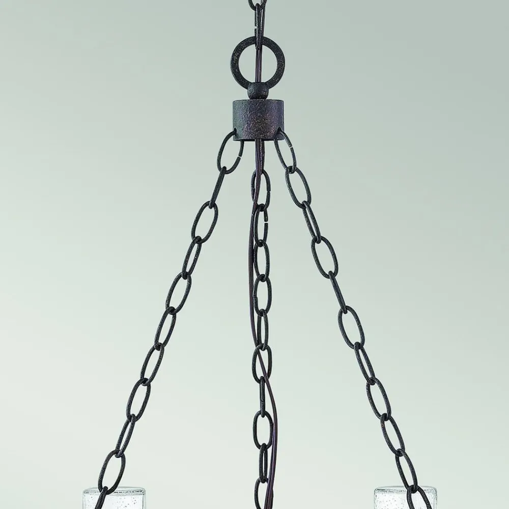 Lysekroner ^ HINKLEY Lysekrone Collier, 5 lyskilder, sort, stål, glas, E27