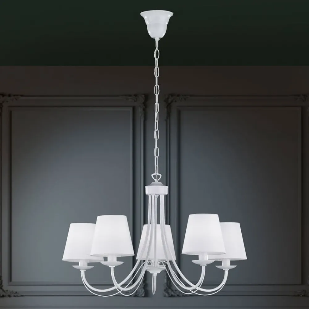 Trio Lighting Lysekroner > Lysekrone Cortez, hvid, 5 lyskilder