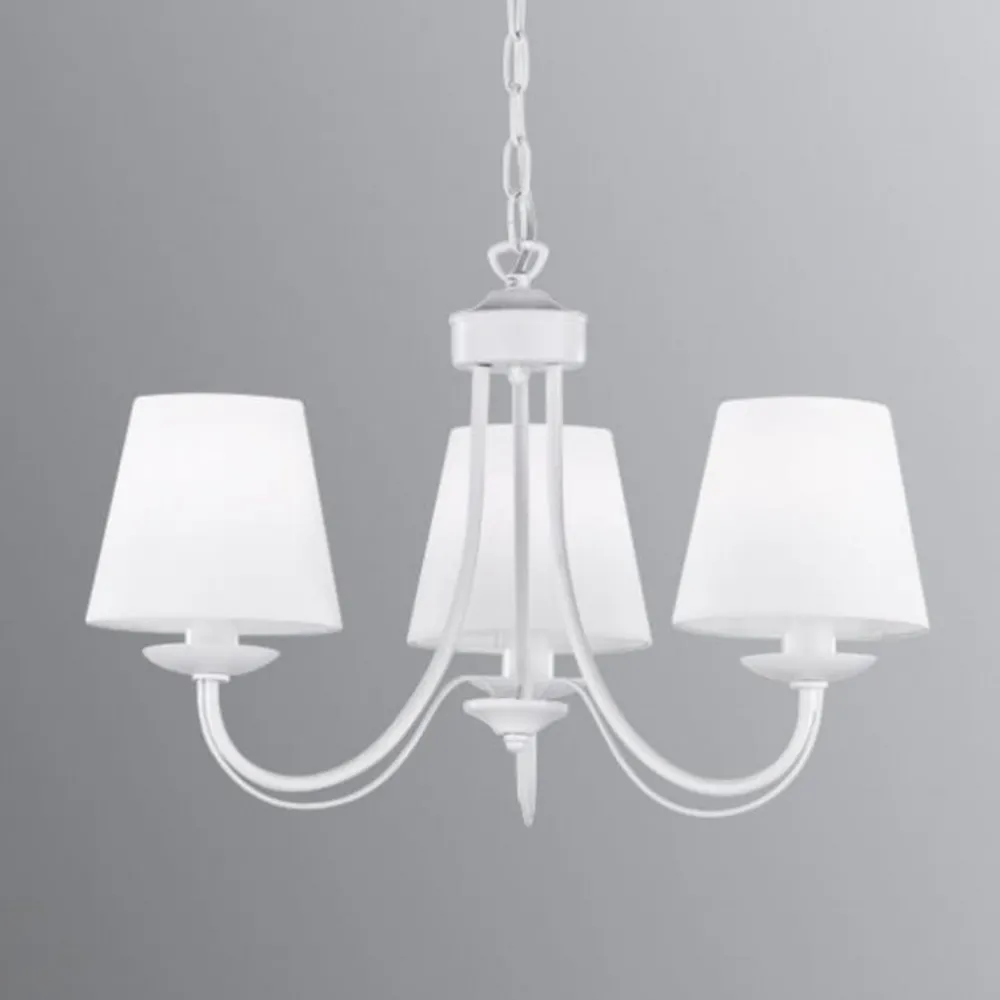Trio Lighting Lysekroner|Pendellamper > Lysekrone Cortez, hvid, 3 lyskilder