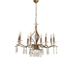 Avonni Lysekroner > Lysekrone Elizabeth Ø80cm metal/krystal 8flg. antik guld