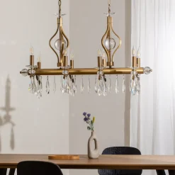 Avonni Lysekroner > Lysekrone Elizabeth 105x55 cm metal/glas 8flg. antik guld