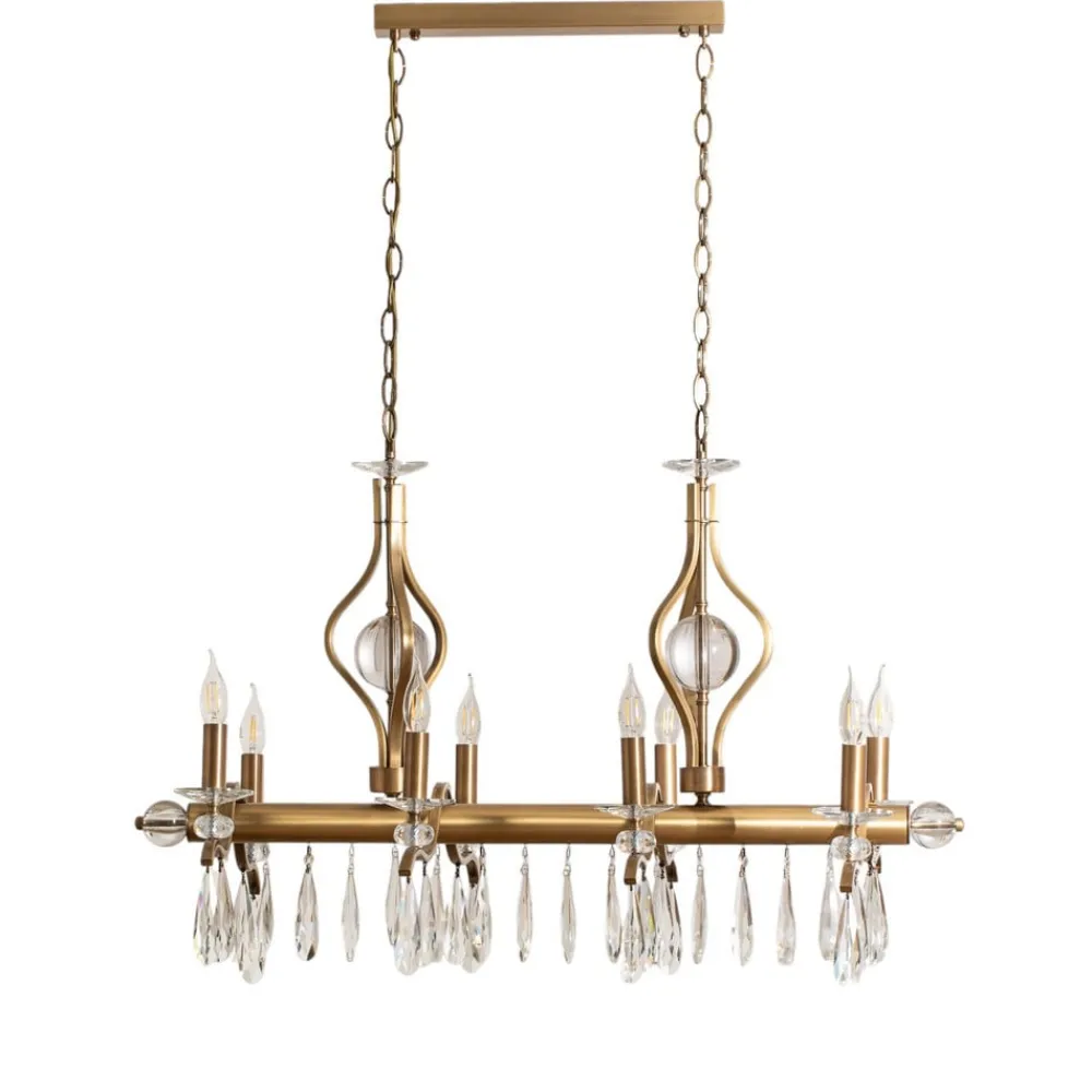 Avonni Lysekroner > Lysekrone Elizabeth 105x55 cm metal/glas 8flg. antik guld