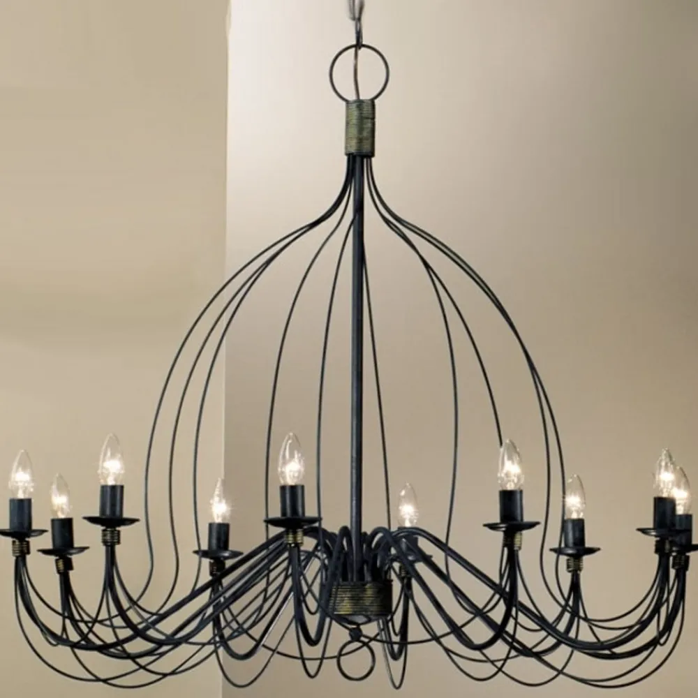 Kögl Lysekroner > Lysekrone Filo, 10 lyskilder, blå-sort, metal, Ø 100 cm