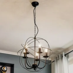 Luminex Lysekroner > Lysekrone Globe med 5 lyskilder, sort