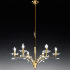 Metallux Lysekroner > Lysekrone ICARO, med krystalglas, guld