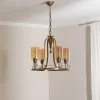 Avonni Lysekroner > Lysekrone Jadina, guld antik, 4 lyskilder, Ø 50 cm metal/glas