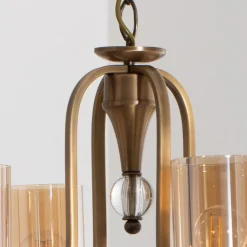 Avonni Lysekroner > Lysekrone Jadina, guld antik, 5 lyskilder, Ø 62 cm metal/glas