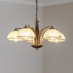 Luminex Lysekroner > Lysekrone Korfu, 5 lyskilder, Ø 68 cm, antik guldfarve