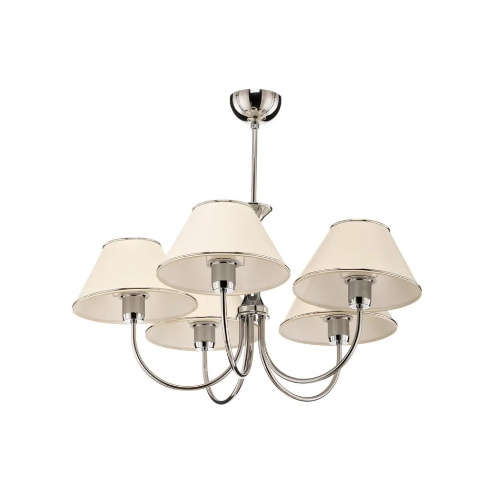 Jupiter Lysekroner > Lysekrone London krom/creme, 5 lyskilder