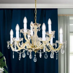 Lysekroner ^ ORION Lysekrone Marie Claire krystalglas 9 lyskilder