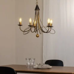 ONLI Lysekroner > Lysekrone Milvia, 5 lyskilder, bronzefarvet, metal