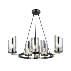 Lysekroner ^ Lucea Lysekrone Padrela, Ø 68 cm, sort-krom 6 lyskilder