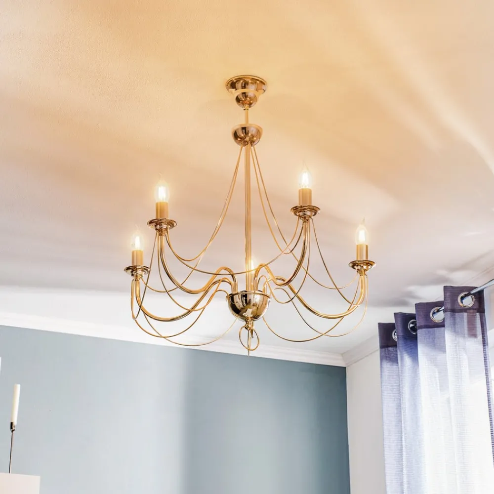 Domiluce Lysekroner > Lysekrone Retro, femarmet 75 cm, guld