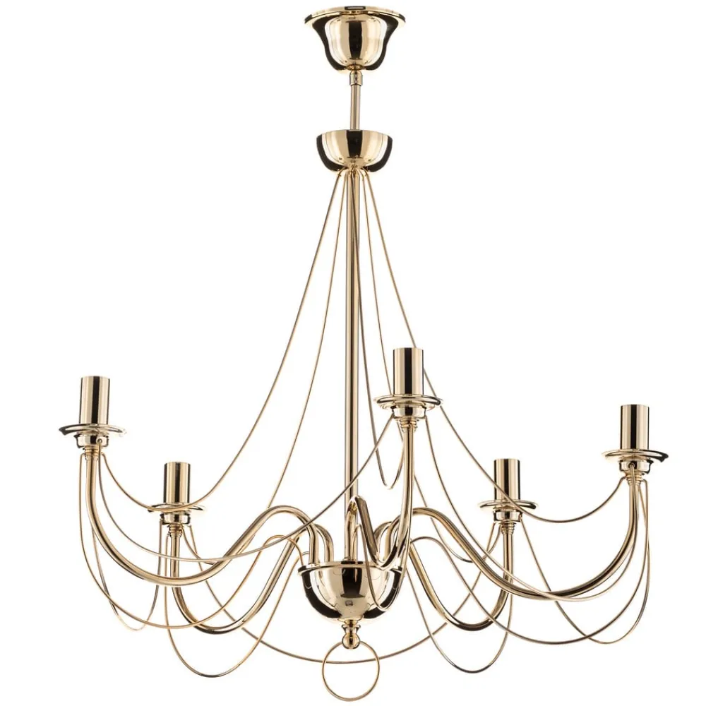 Domiluce Lysekroner > Lysekrone Retro, femarmet 75 cm, guld