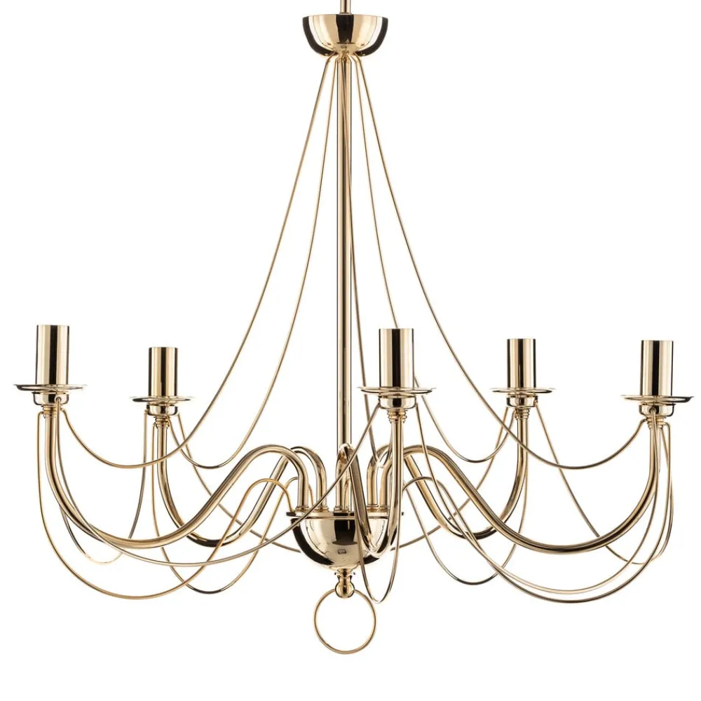 Domiluce Lysekroner > Lysekrone Retro, femarmet 75 cm, guld