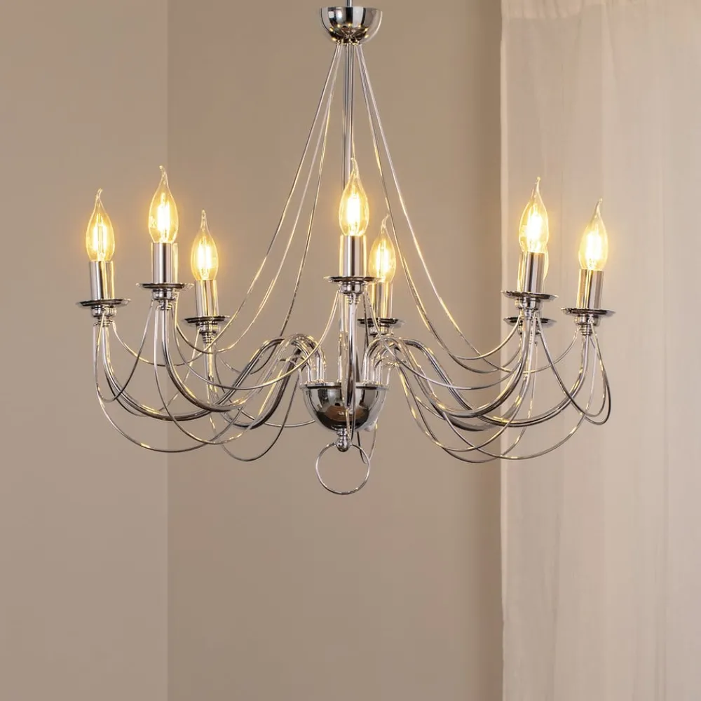 Domiluce Lysekroner > Lysekrone Retro, 8 lyskilder 75 cm, krom