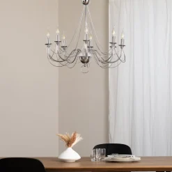 Domiluce Lysekroner > Lysekrone Retro, 8 lyskilder 75 cm, krom