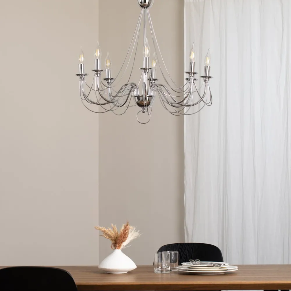 Domiluce Lysekroner > Lysekrone Retro, 8 lyskilder 75 cm, krom