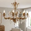 ONLI Pendellamper|Pendellamper > Lysekrone Teresa, bronze, krystal, Ø 70 cm, 8 lys