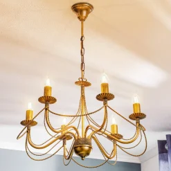 EMIBIG LIGHTING Pendellamper|Lysekroner > Lysekrone Tori 6, 6 lyskilder, guld