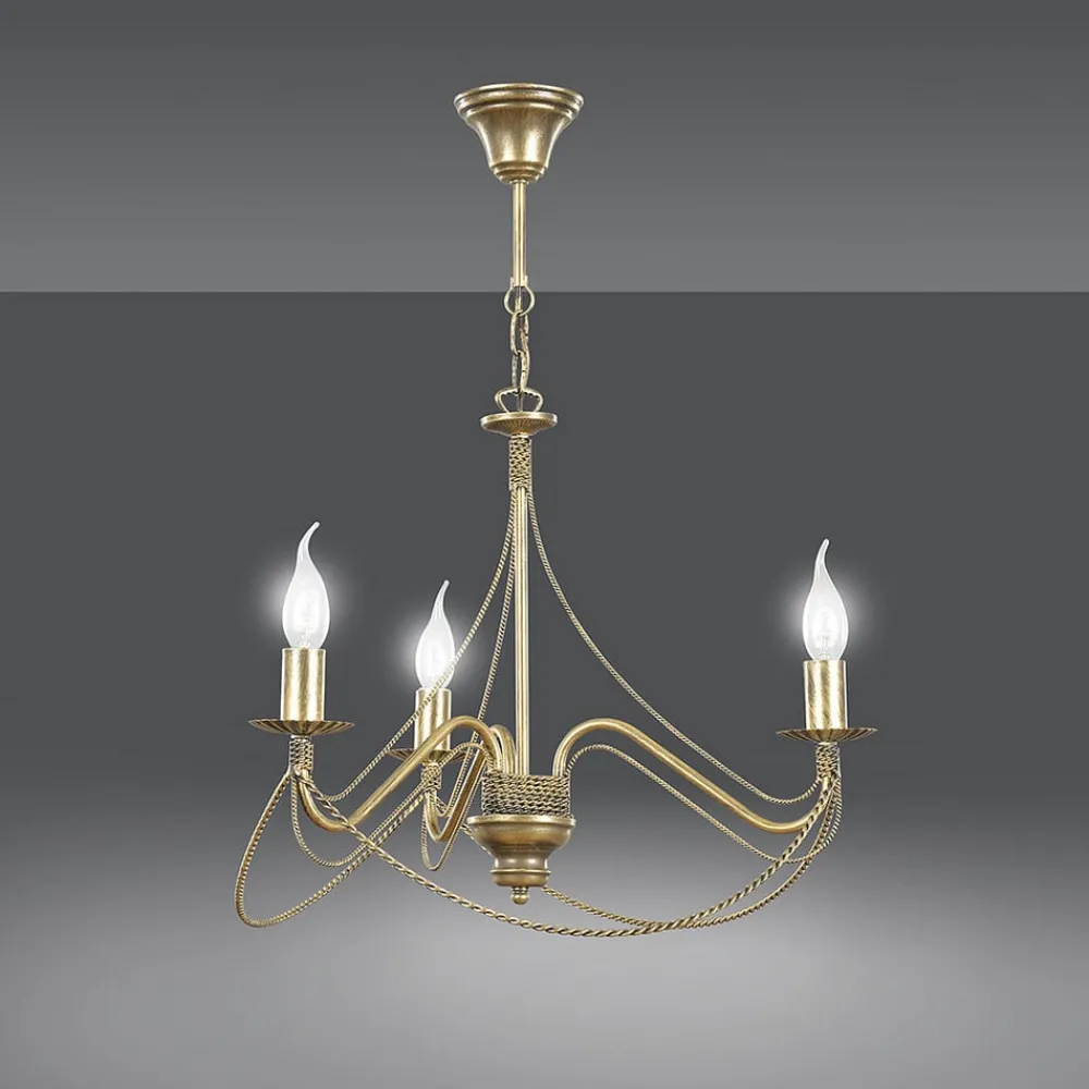 Pendellamper|Lysekroner ^ EMIBIG LIGHTING Lysekrone Tori 3, 3 lyskilder, guld