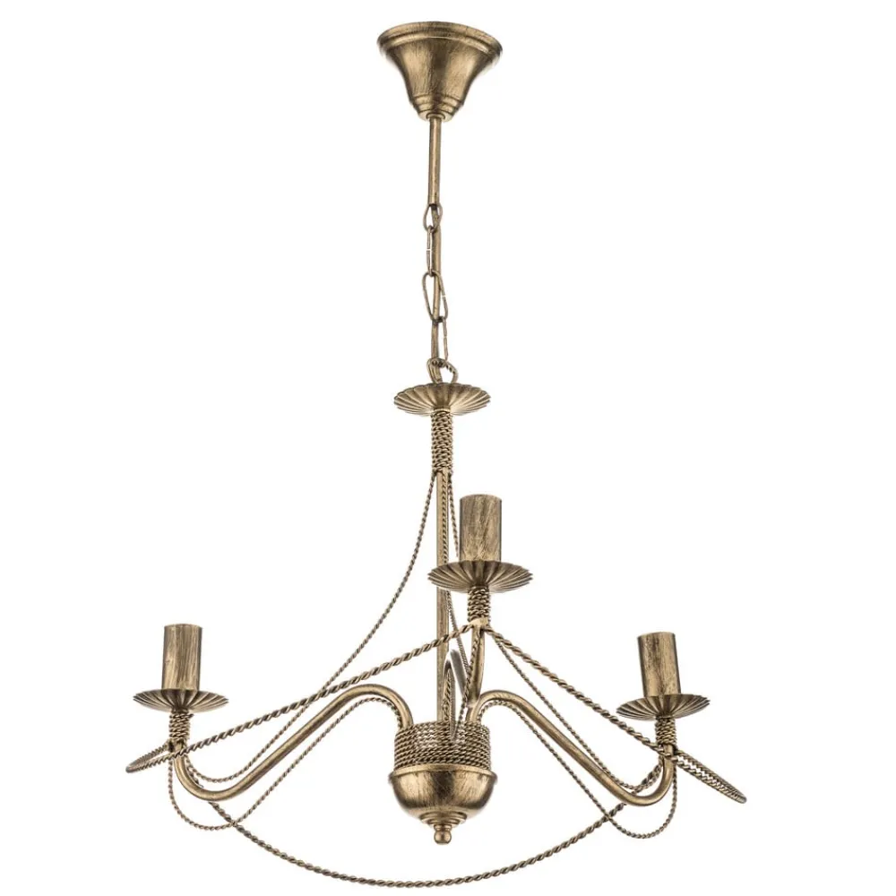 Pendellamper|Lysekroner ^ EMIBIG LIGHTING Lysekrone Tori 3, 3 lyskilder, guld