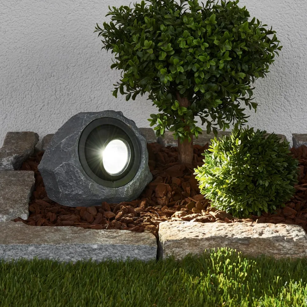 Lindby Dekorationsbelysning|Solcellelamper > Lysende solcellesten Lior med LED