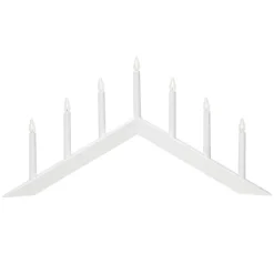 STAR TRADING Dekorationsbelysning|Julepynt > Lysestage Arrow, flad, 7-flamme, hvid