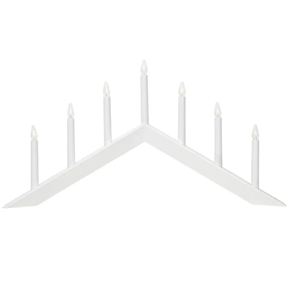 STAR TRADING Dekorationsbelysning|Julepynt > Lysestage Arrow, flad, 7-flamme, hvid