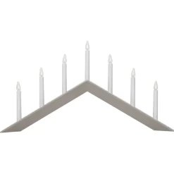STAR TRADING Dekorationsbelysning|Julepynt > Lysestage Arrow, flad, 7-flamme, hvid