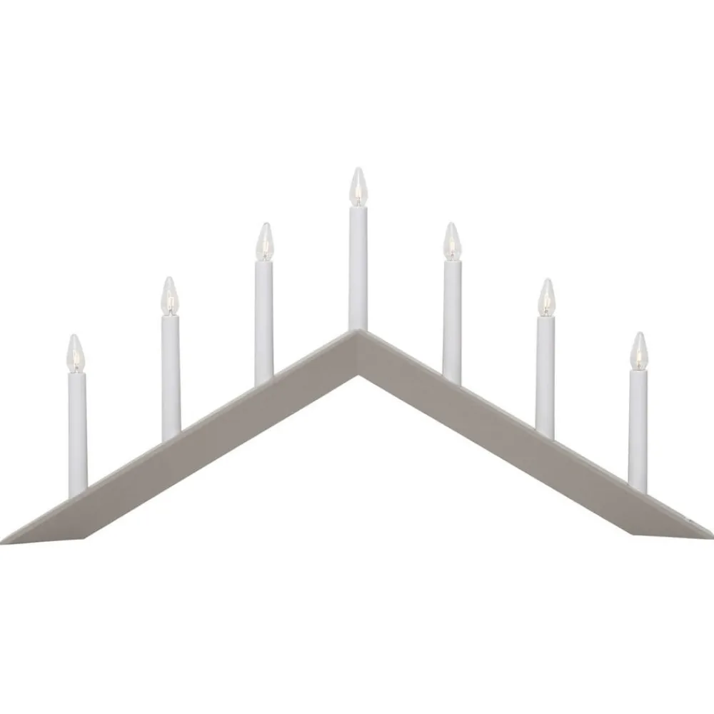 STAR TRADING Dekorationsbelysning|Julepynt > Lysestage Arrow, flad, 7-flamme, hvid