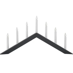STAR TRADING Dekorationsbelysning|Julepynt > Lysestage Arrow, flad, 7-flamme, hvid