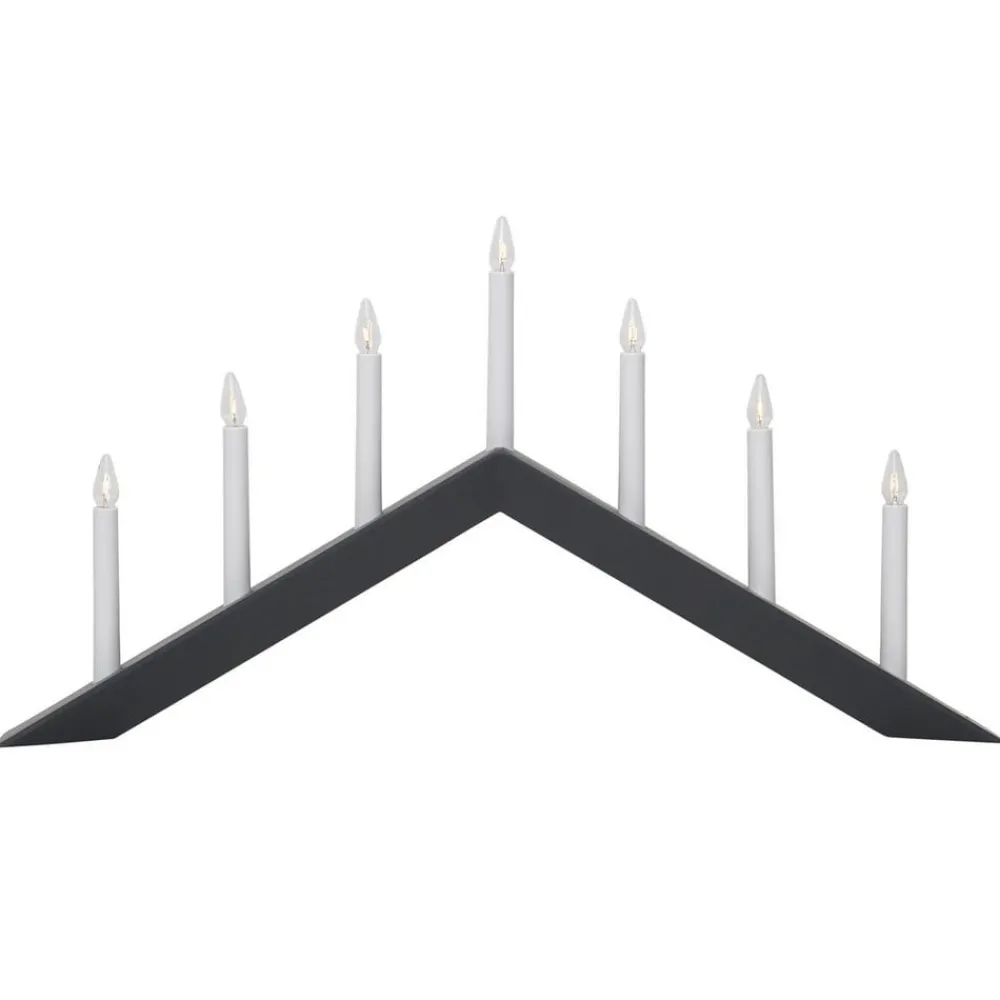 STAR TRADING Dekorationsbelysning|Julepynt > Lysestage Arrow, flad, 7-flamme, hvid