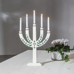 STAR TRADING Dekorationsbelysning > Lysestage Elias Tradition femflammet hvid