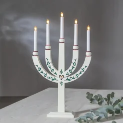 STAR TRADING Dekorationsbelysning > Lysestage Elias Tradition femflammet hvid