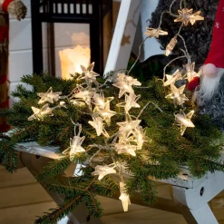 Dekorationsbelysning|Julepynt ^ Konstsmide Christmas Lyskæden Stjerne, udendørs LED, 40 lys