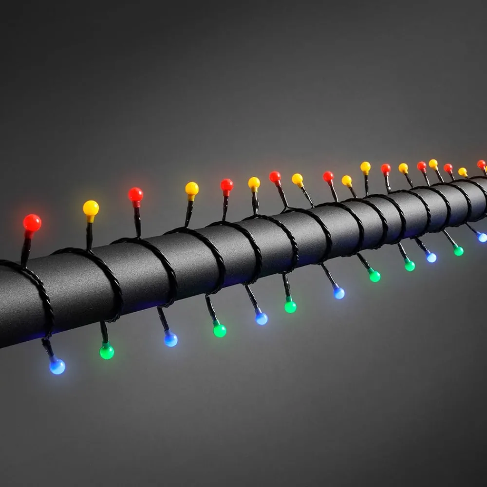 Julepynt|Julelys Udendørs ^ Konstsmide Christmas 80-lys LED lyskæde til udendørs brug, farverig