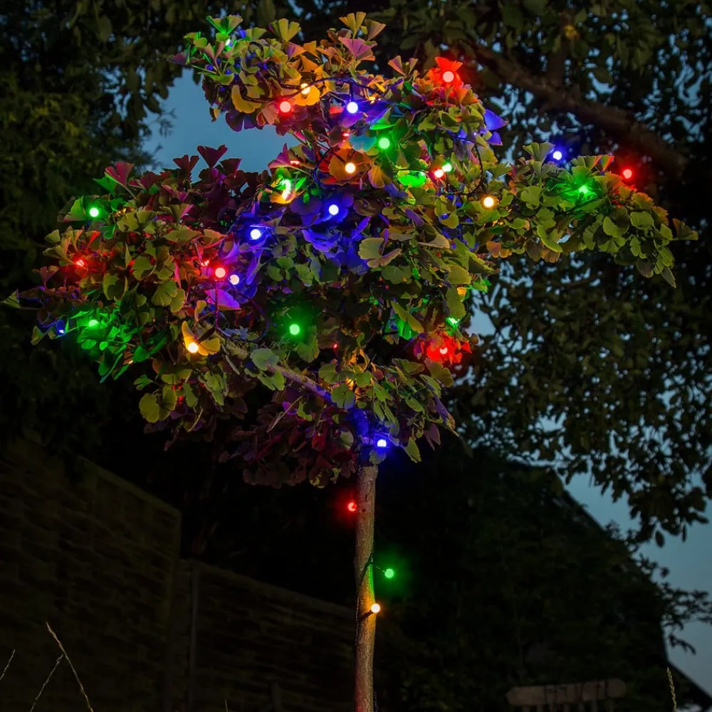 Julepynt|Julelys Udendørs ^ Konstsmide Christmas 80-lys LED lyskæde til udendørs brug, farverig