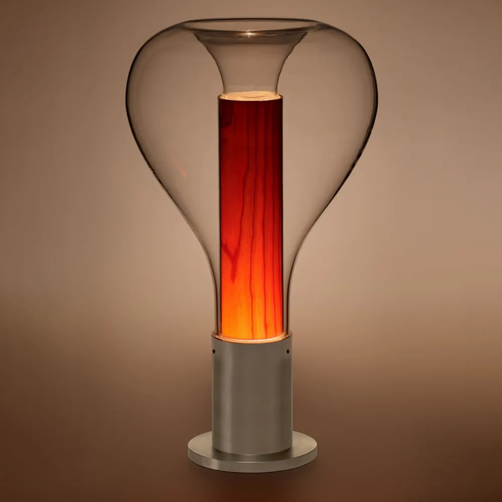 Bæredygtige Lamper ^ LZF LAMPS LZF Eris LED-bordlampe glas aluminium/kirsebær